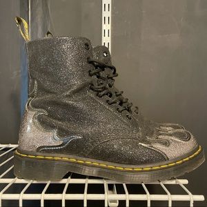 Rare sparkle flame dr. Martin leather boots